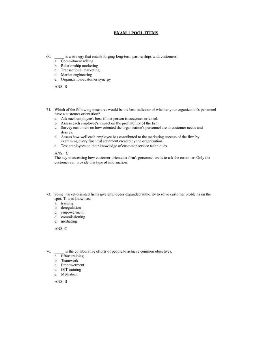An Overview of Marketing Chapters 1-2 Answer Key - Page 9