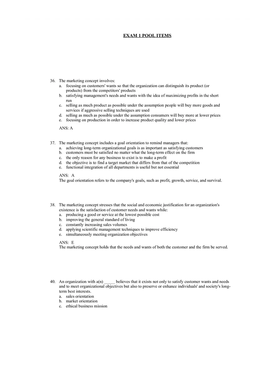 An Overview of Marketing Chapters 1-2 Answer Key - Page 6