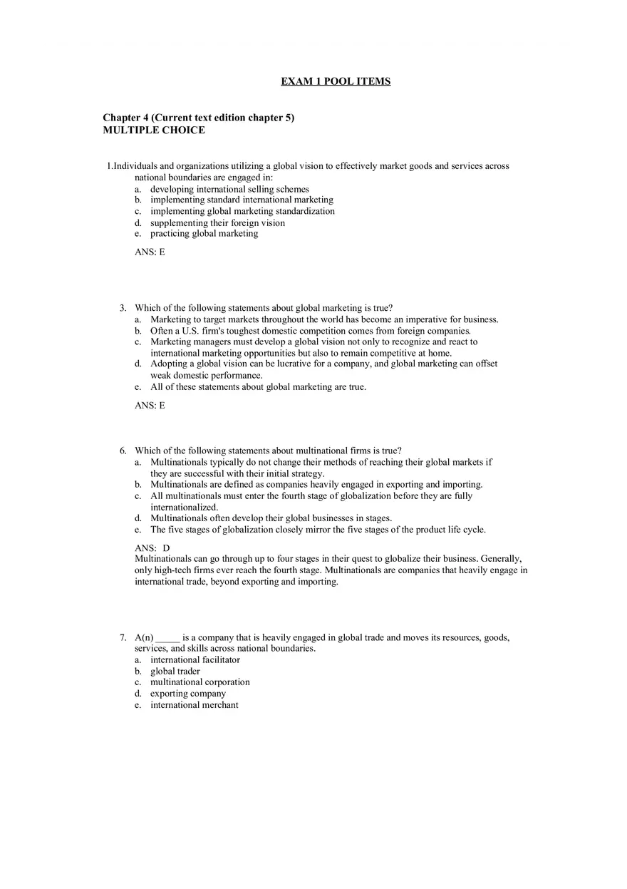 An Overview of Marketing Chapter 4 Answer Key - Page 1