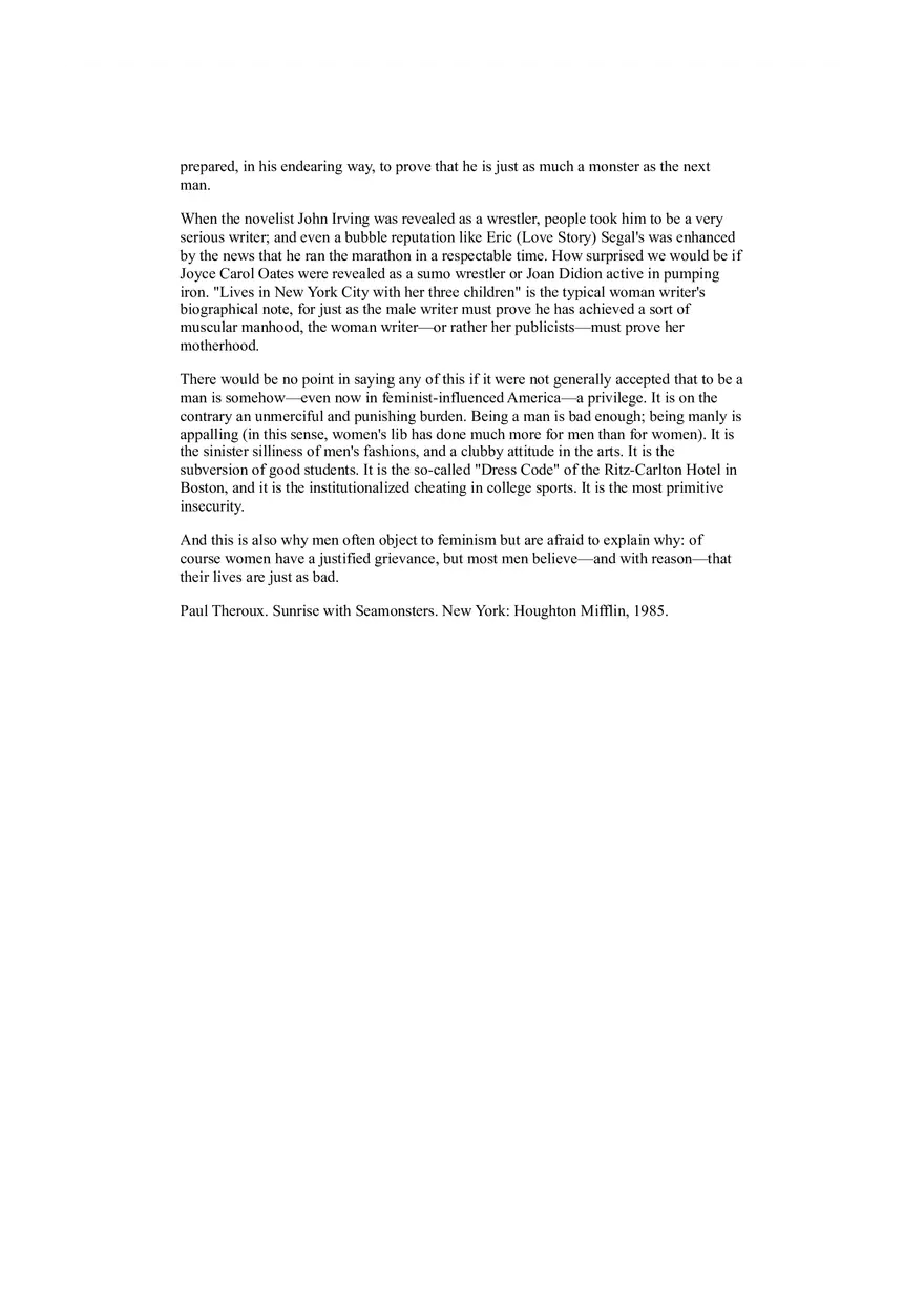 Being a Man by Paul Theroux - Page 3