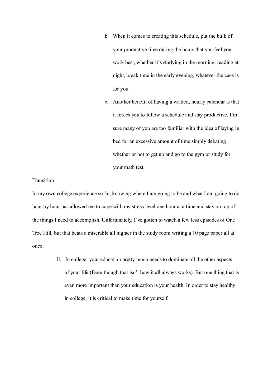 Time Management Speech Outline - Page 4