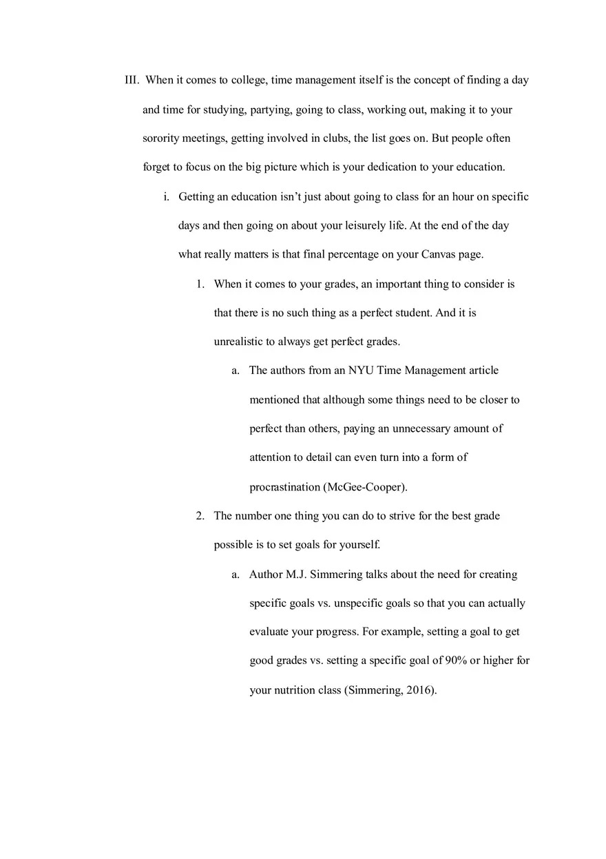 Time Management Speech Outline - Page 6