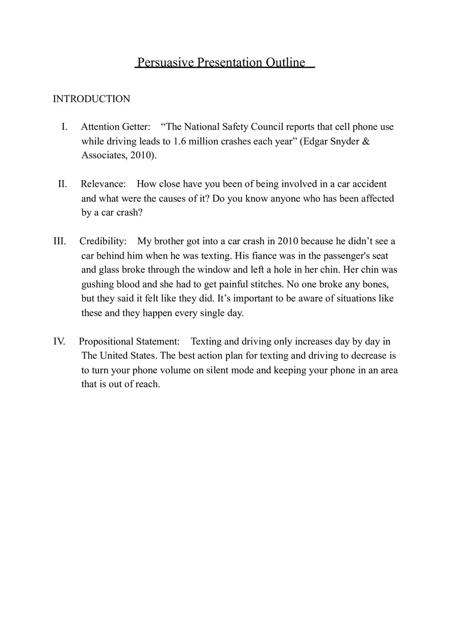 Persuasive Speech Outline Final - Page 1