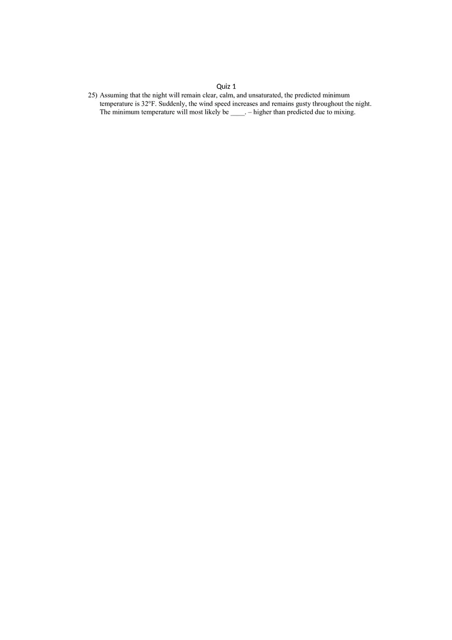 Quiz 1 - Atmospheric Basics and Weather Elements - Page 2