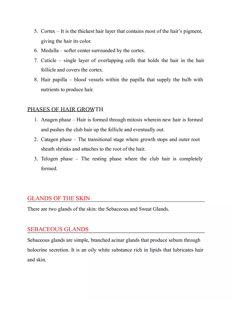 Accessory Organs of the Integumentary System - Page 2