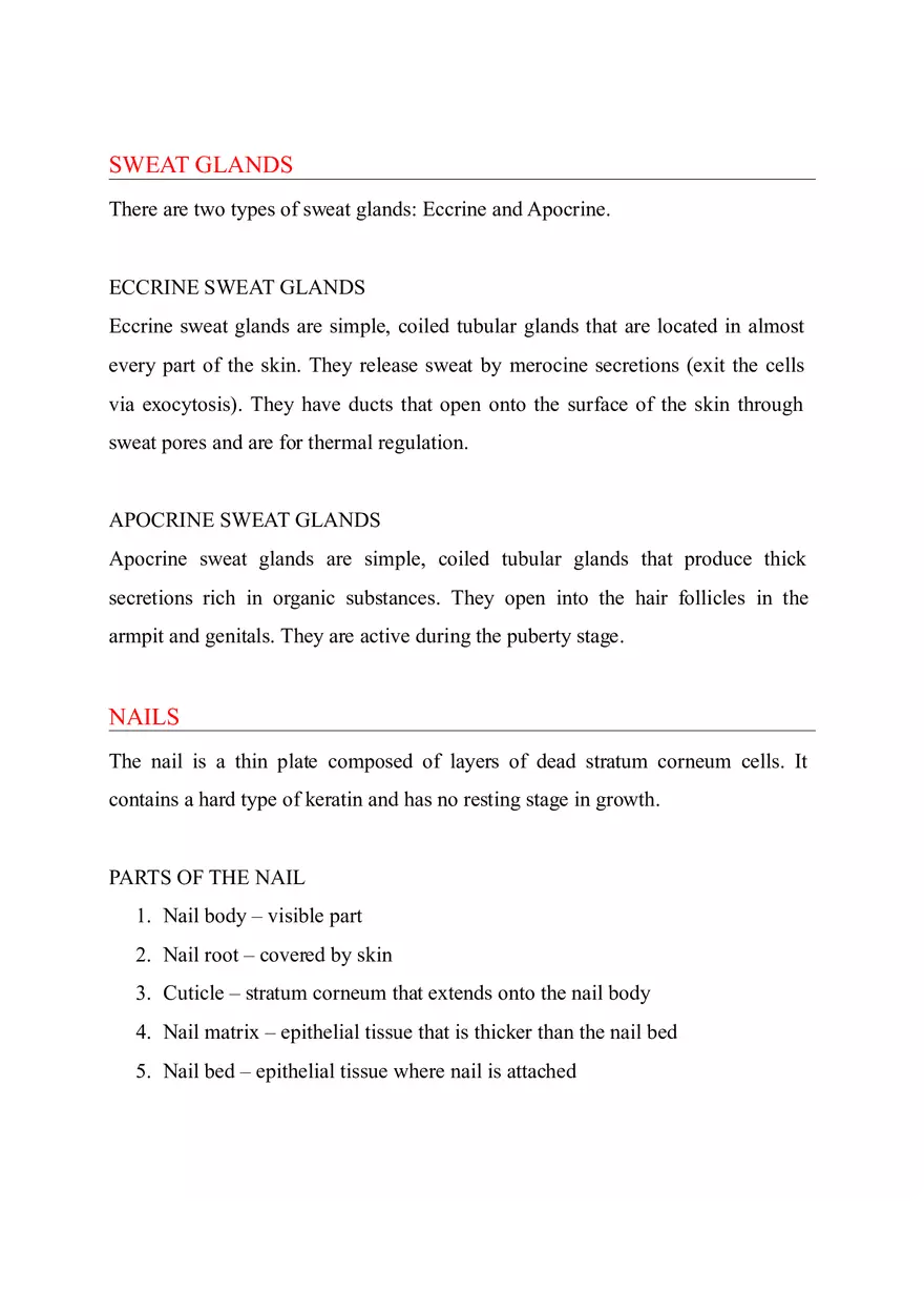 Accessory Organs of the Integumentary System - Page 3