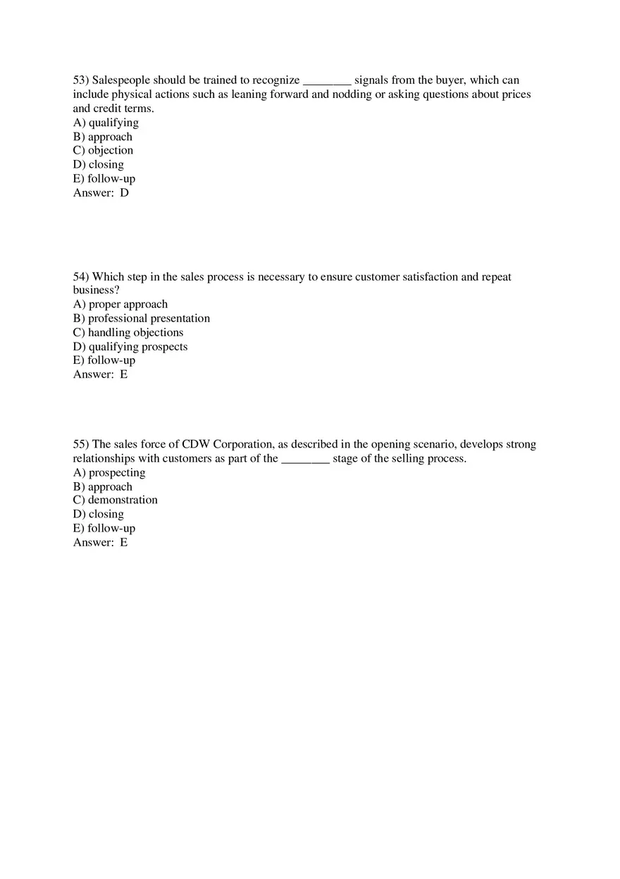 Personal Selling and Sales Promotion with Answers Part 2 - Page 7