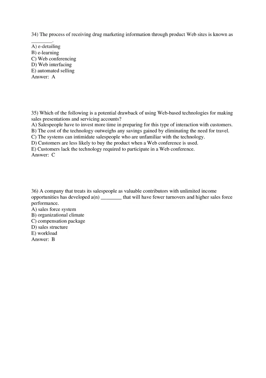 Personal Selling and Sales Promotion with Answers Part 2 - Page 1
