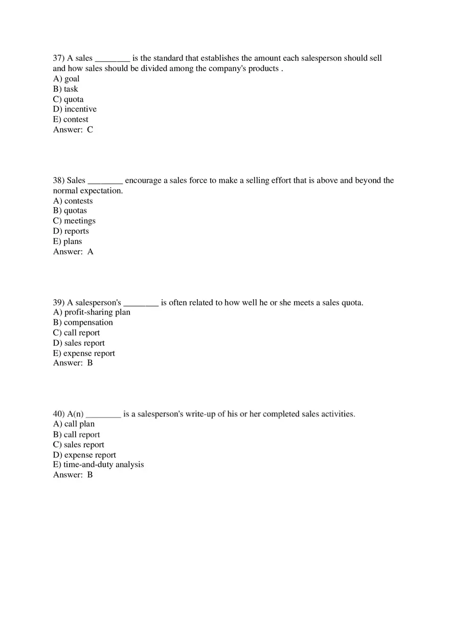 Personal Selling and Sales Promotion with Answers Part 2 - Page 2