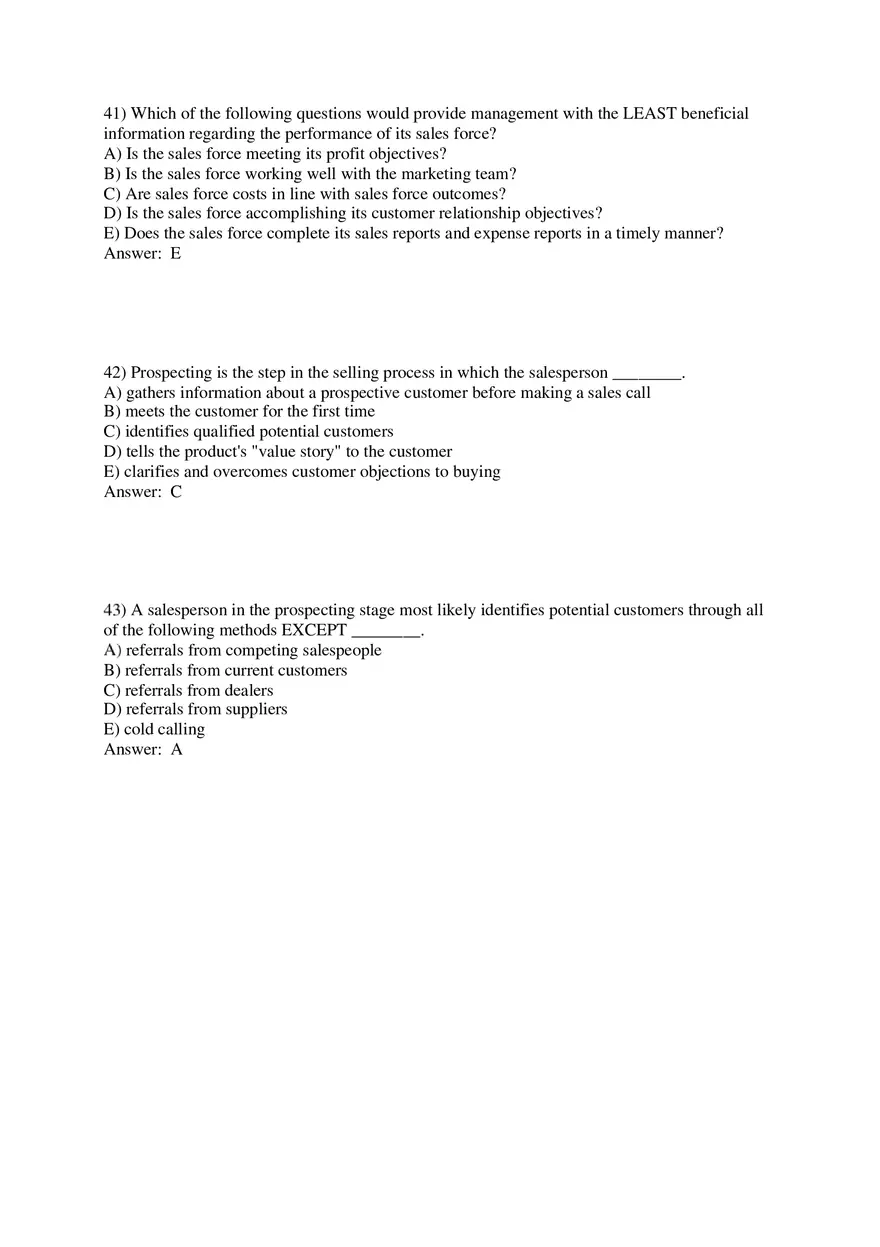 Personal Selling and Sales Promotion with Answers Part 2 - Page 3