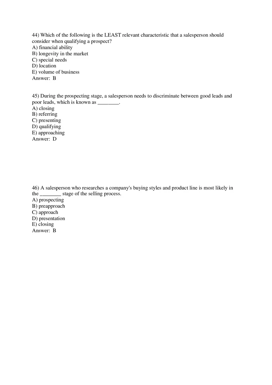 Personal Selling and Sales Promotion with Answers Part 2 - Page 4