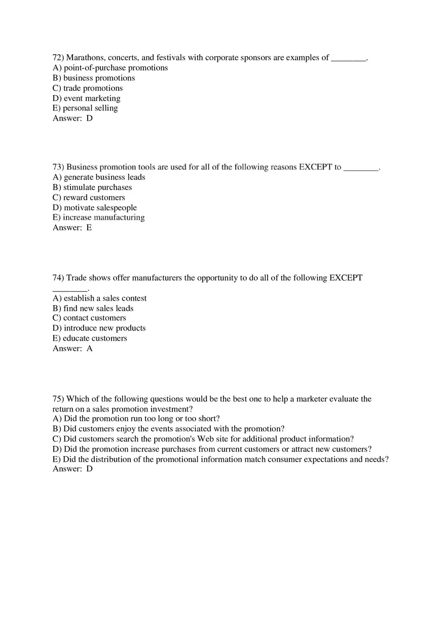 Personal Selling and Sales Promotion with Answers Part 3 - Page 2