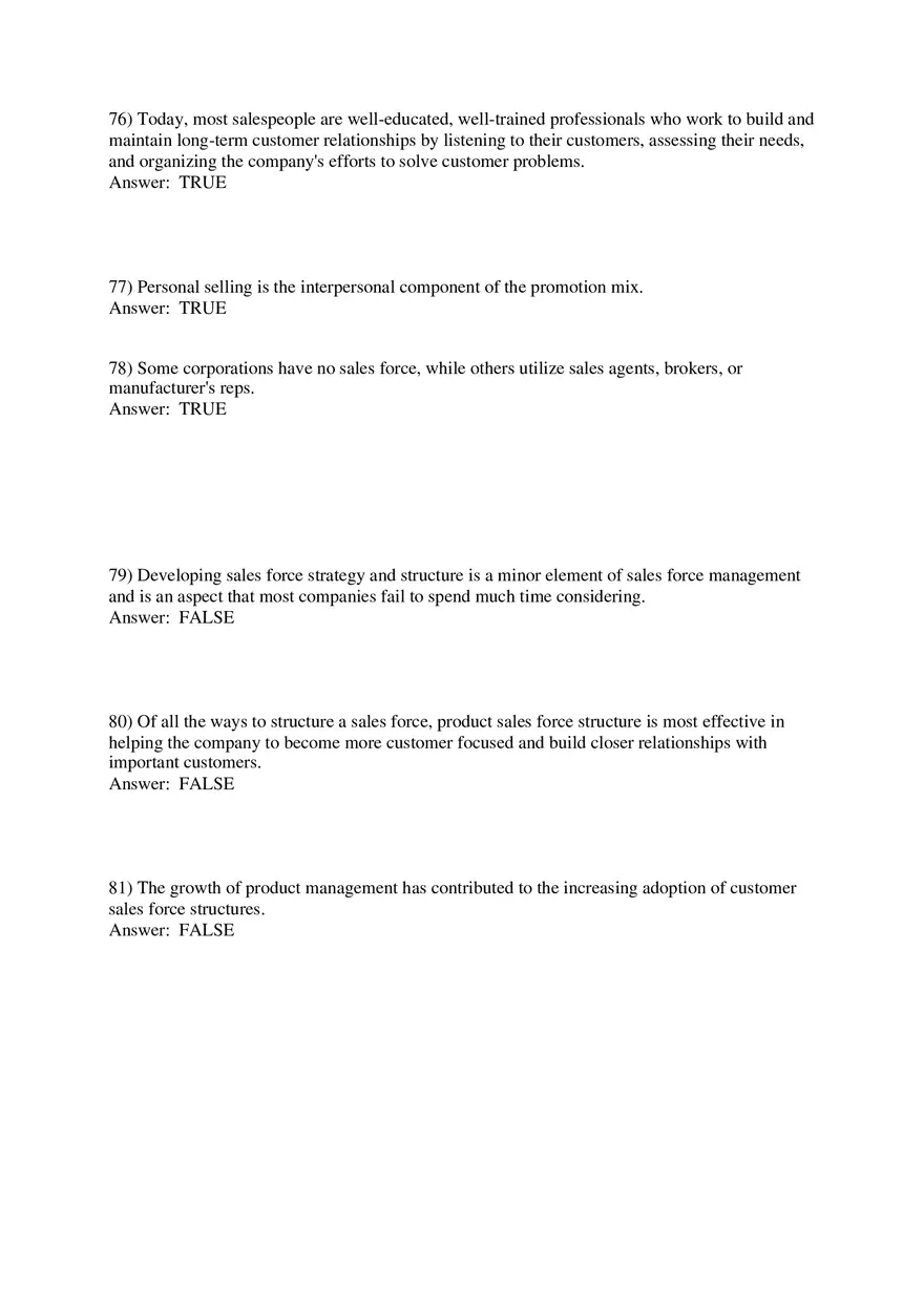 Personal Selling and Sales Promotion with Answers Part 3 - Page 3