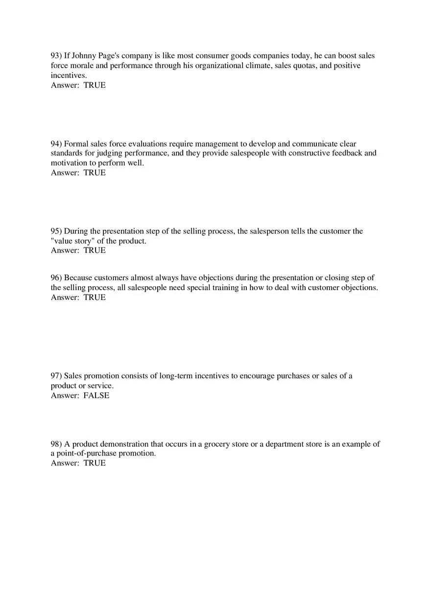 Personal Selling and Sales Promotion with Answers Part 3 - Page 6