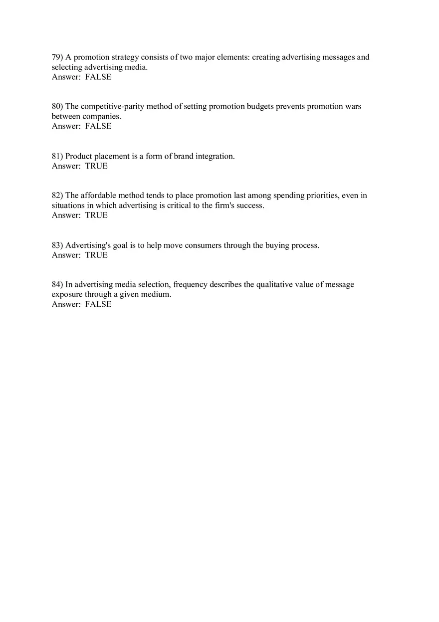 Engaging Consumers and Communicating Customer Value Answers Part 3 - Page 8