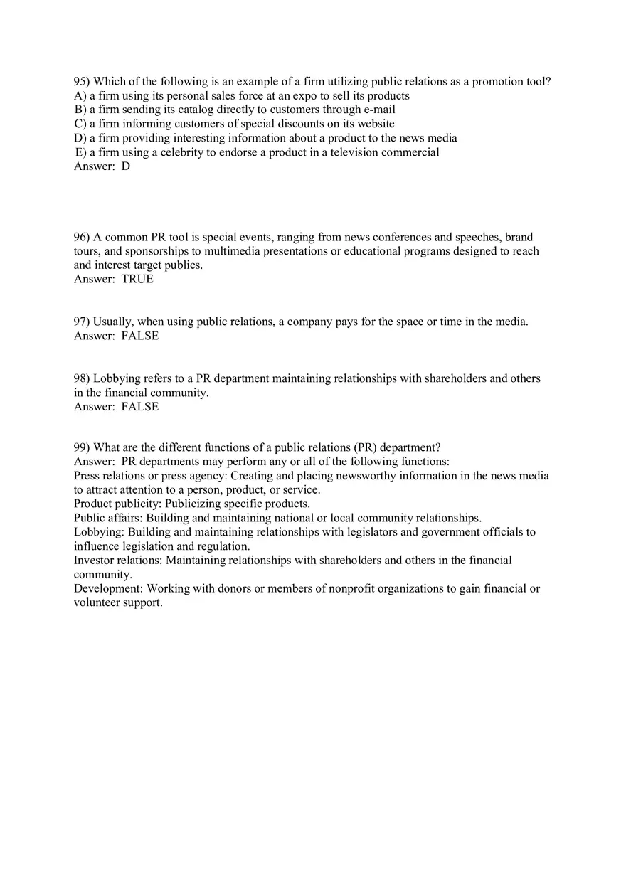 Engaging Consumers and Communicating Customer Value Answers Part 3 - Page 3