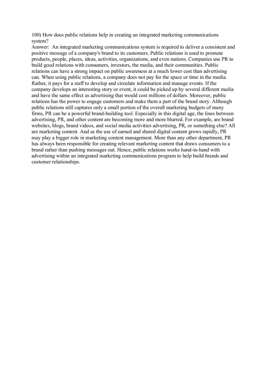 Engaging Consumers and Communicating Customer Value Answers Part 3 - Page 4