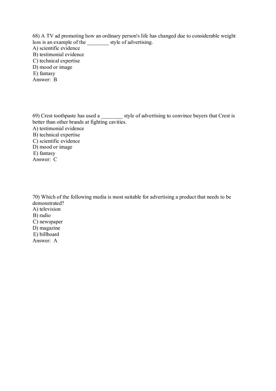 Engaging Consumers and Communicating Customer Value Answers Part 3 - Page 5
