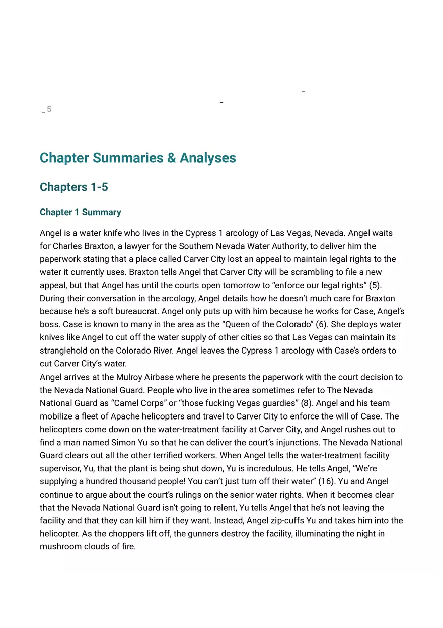 The Water Knife Summary and Analysis Part 1 - Page 3