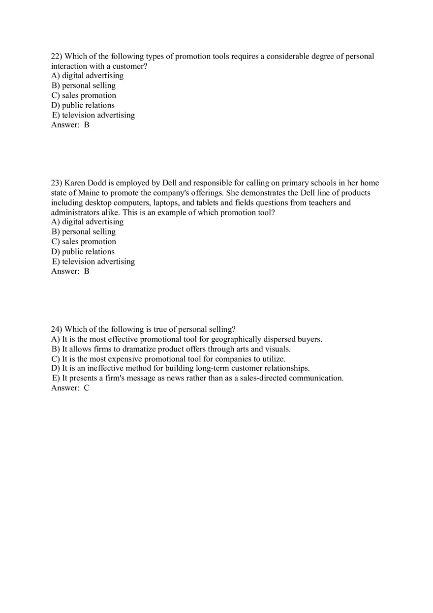 Engaging Consumers and Communicating Customer Value Answers Part 1 - Page 8