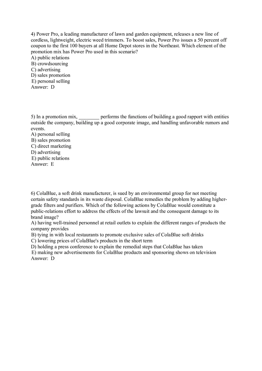 Engaging Consumers and Communicating Customer Value Answers Part 1 - Page 2