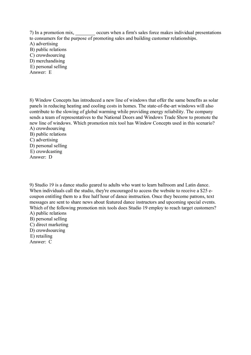 Engaging Consumers and Communicating Customer Value Answers Part 1 - Page 3