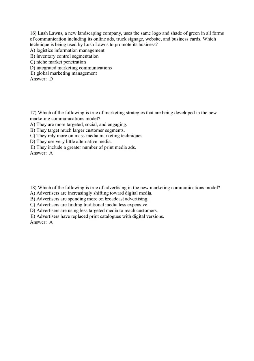 Engaging Consumers and Communicating Customer Value Answers Part 1 - Page 6