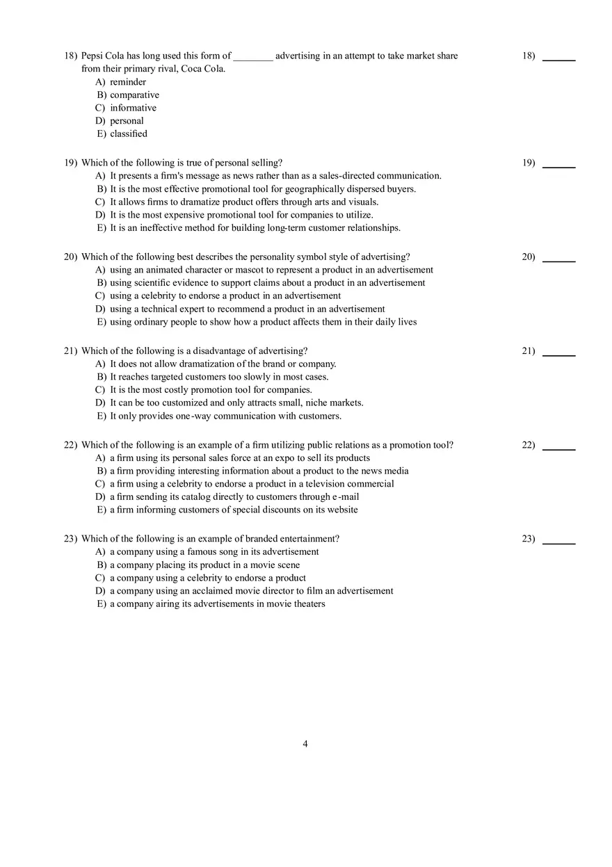 Introduction to Marketing Chapter 12 Test Bank - Page 14