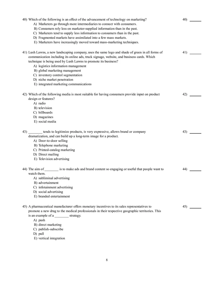 Introduction to Marketing Chapter 12 Test Bank - Page 18