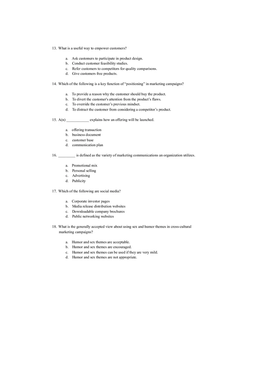 Introduction to Marketing Exam Questions and Answers - Page 3
