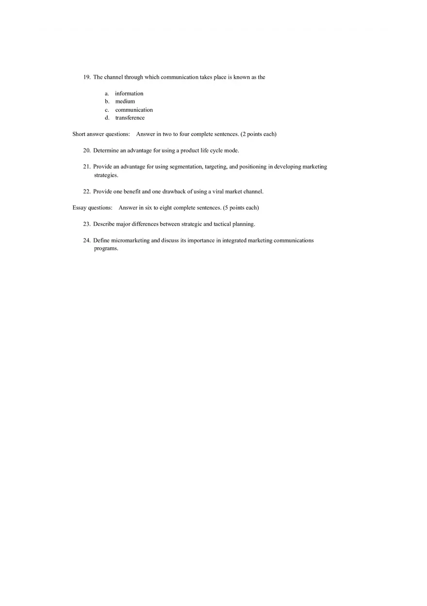 Introduction to Marketing Exam Questions and Answers - Page 4