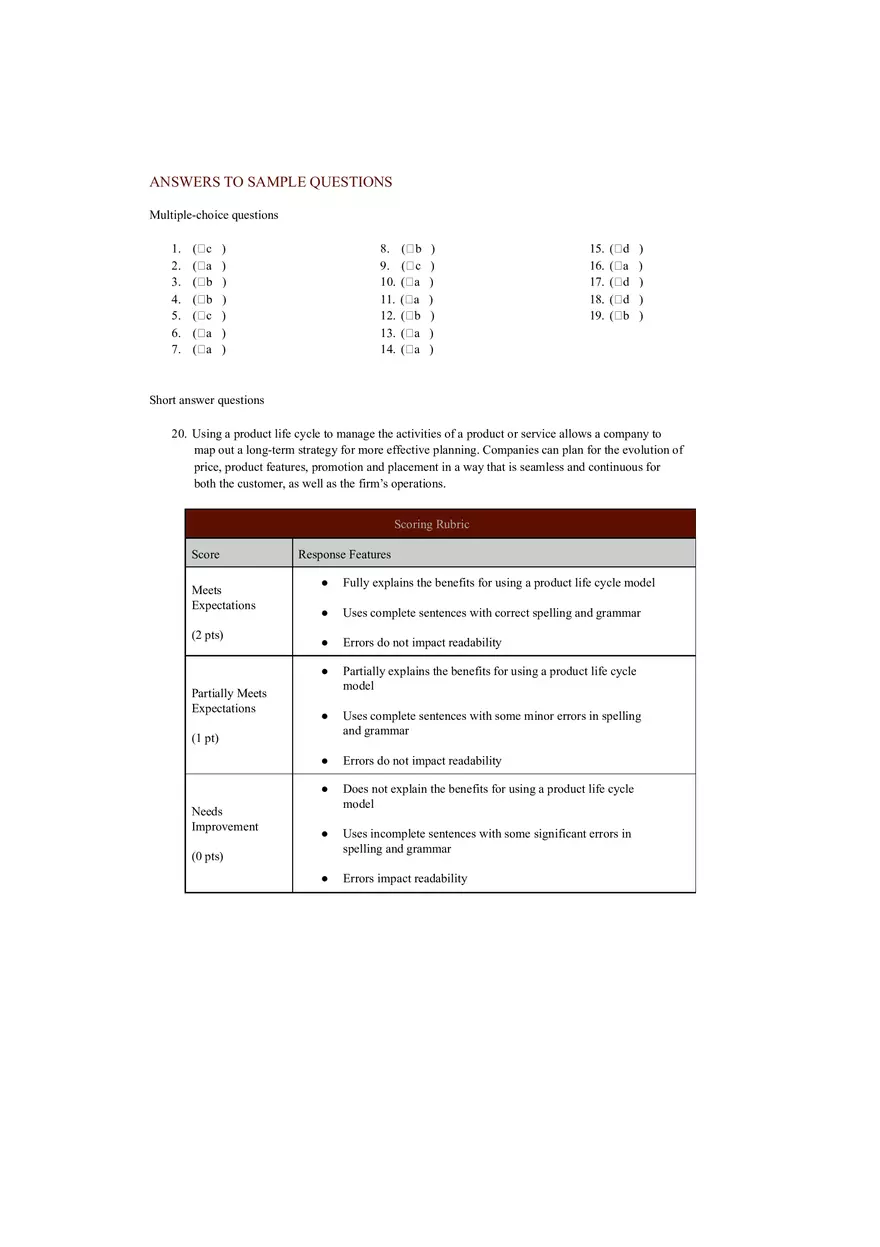 Introduction to Marketing Exam Questions and Answers - Page 5