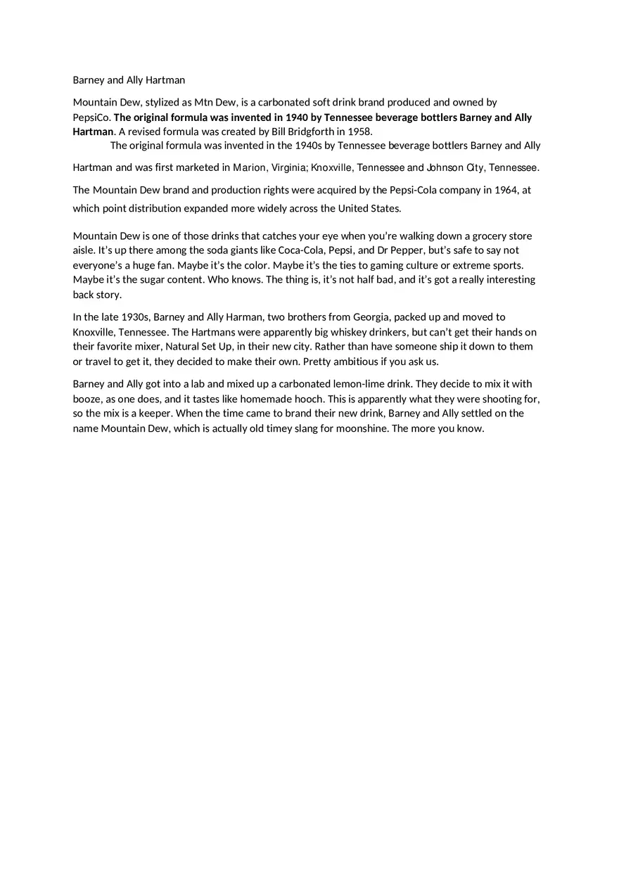 Invention of Mountain Dew - Page 1
