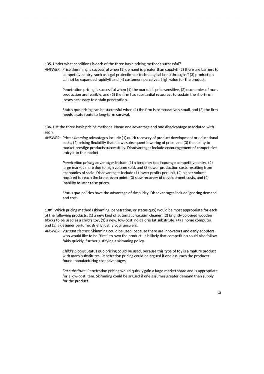 Setting the Right Price Answer Key - Page 9