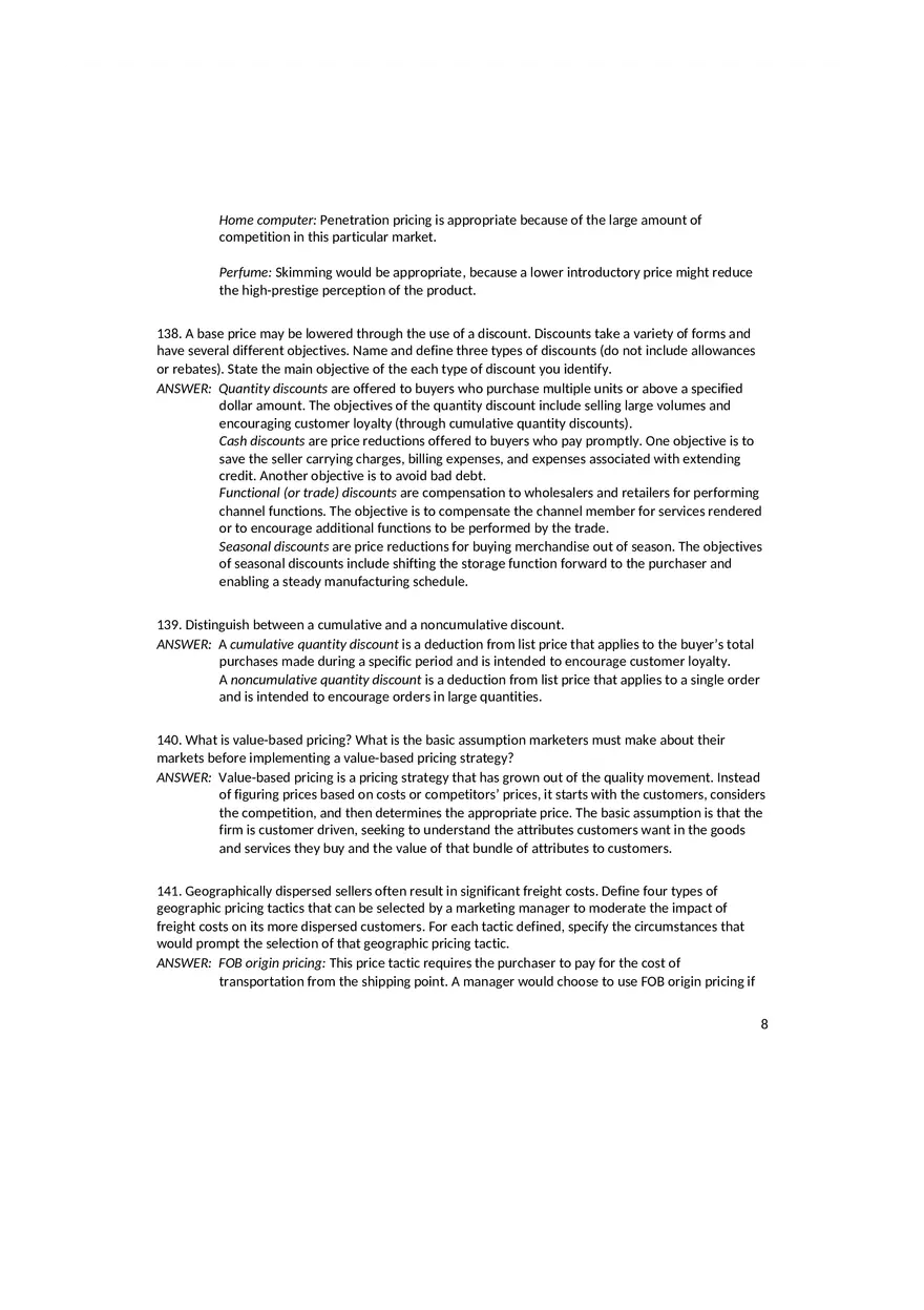 Setting the Right Price Answer Key - Page 10
