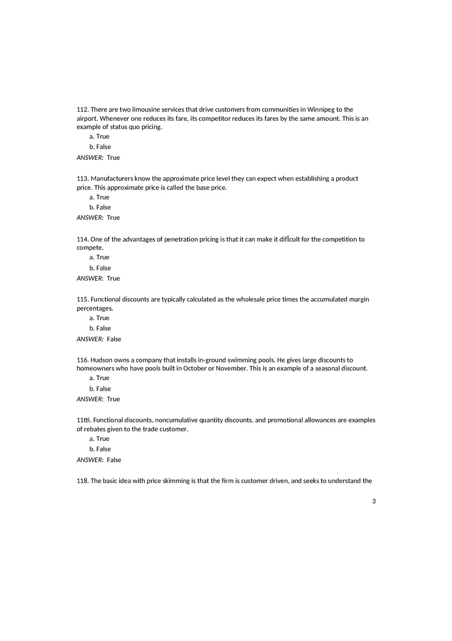 Setting the Right Price Answer Key - Page 5
