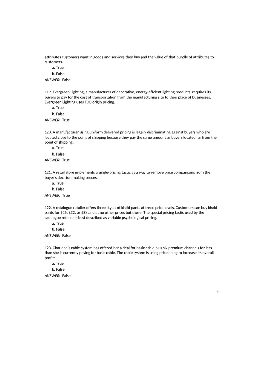 Setting the Right Price Answer Key - Page 6
