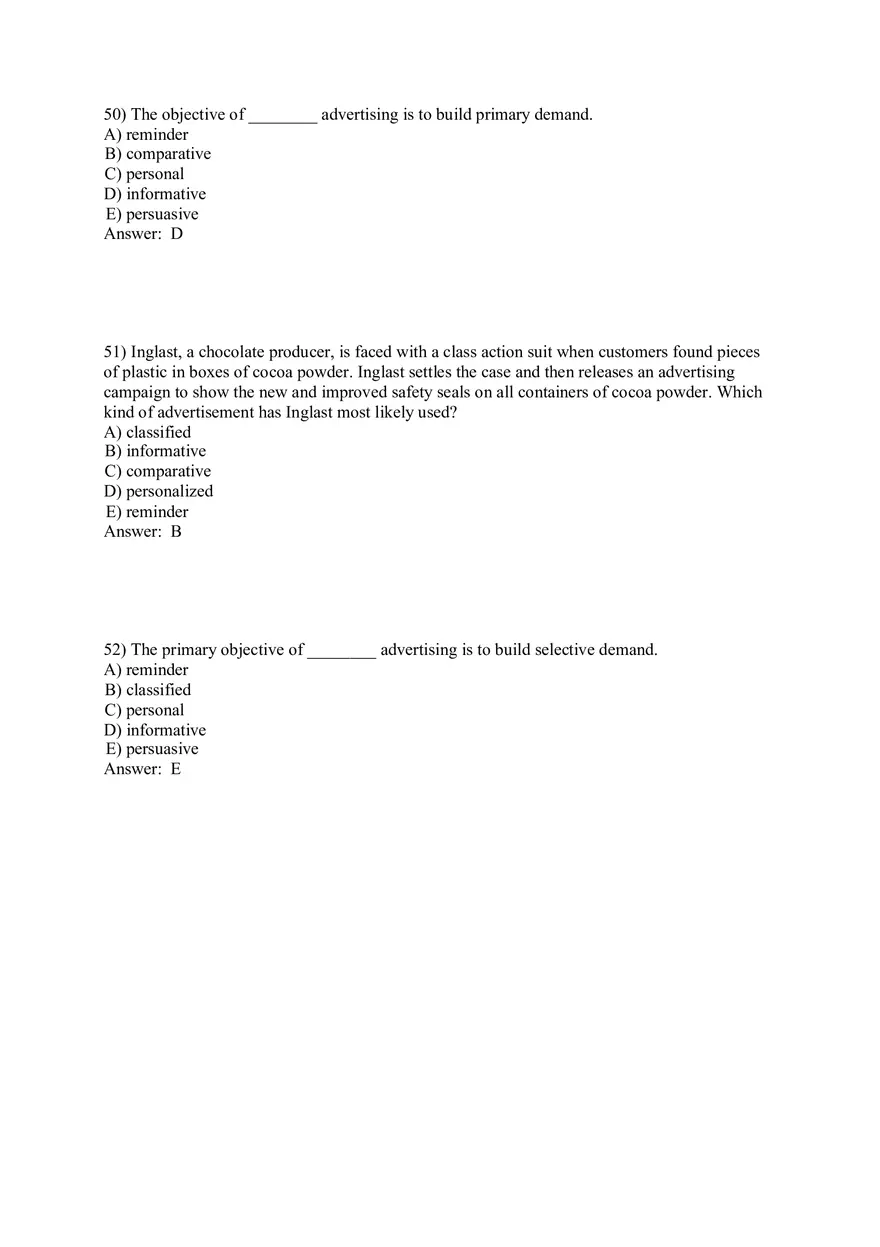 Engaging Consumers and Communicating Customer Value Answers Part 2 - Page 7