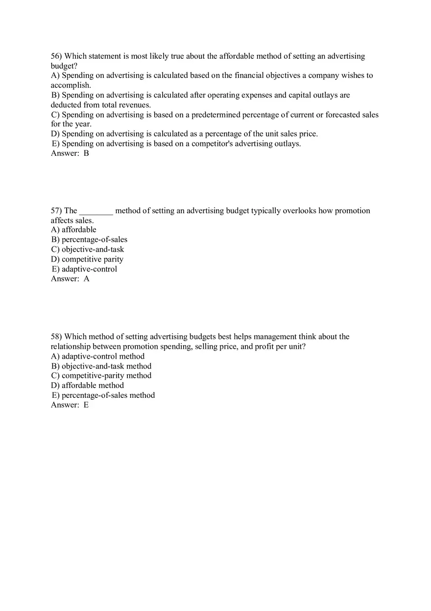 Engaging Consumers and Communicating Customer Value Answers Part 2 - Page 9