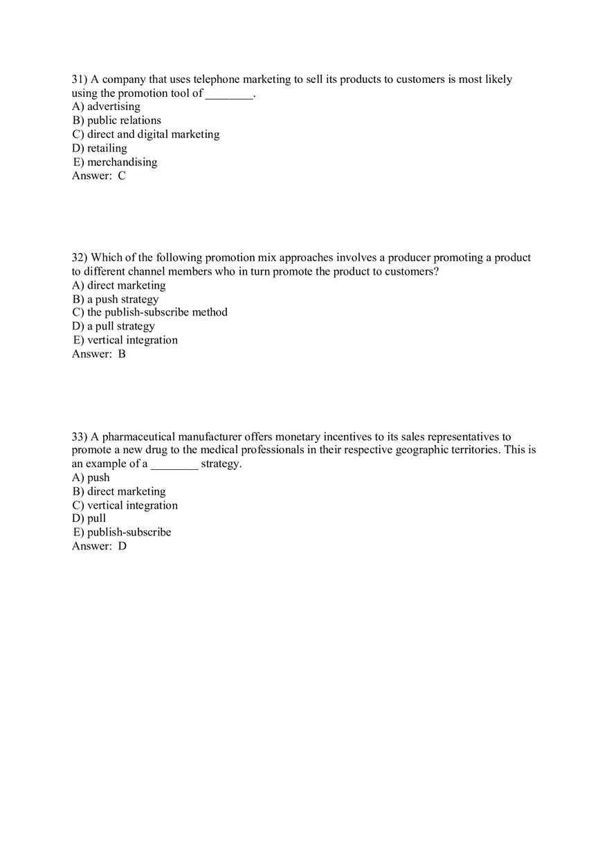 Engaging Consumers and Communicating Customer Value Answers Part 2 - Page 1