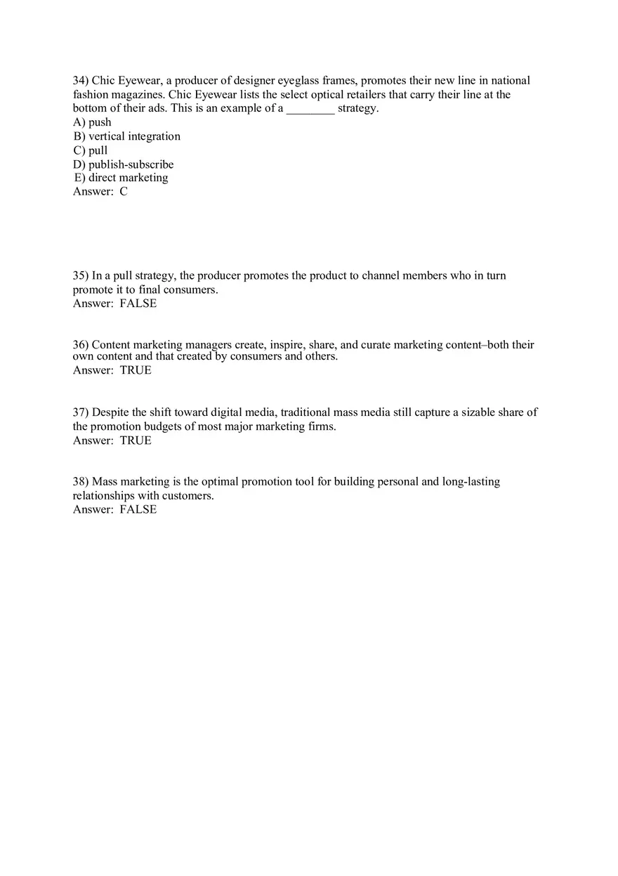 Engaging Consumers and Communicating Customer Value Answers Part 2 - Page 2