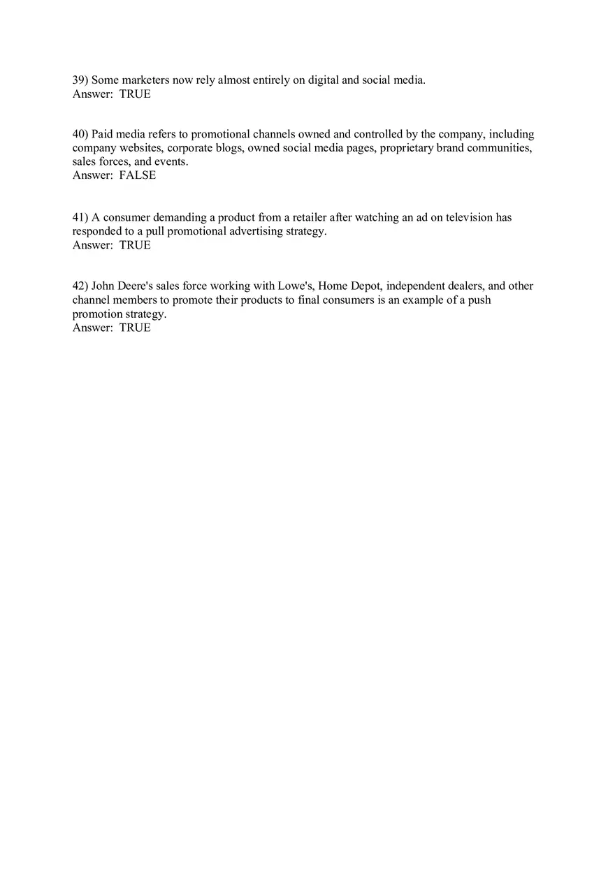 Engaging Consumers and Communicating Customer Value Answers Part 2 - Page 3