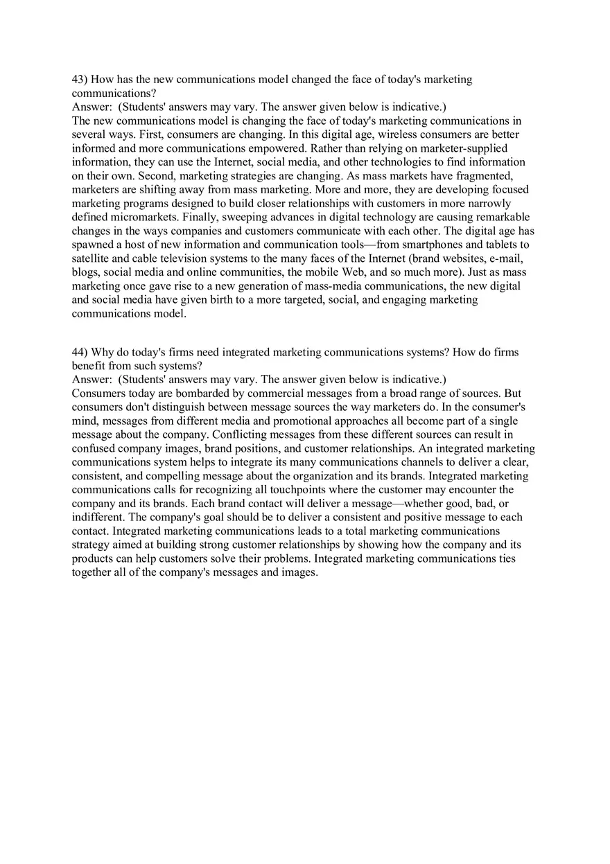 Engaging Consumers and Communicating Customer Value Answers Part 2 - Page 4