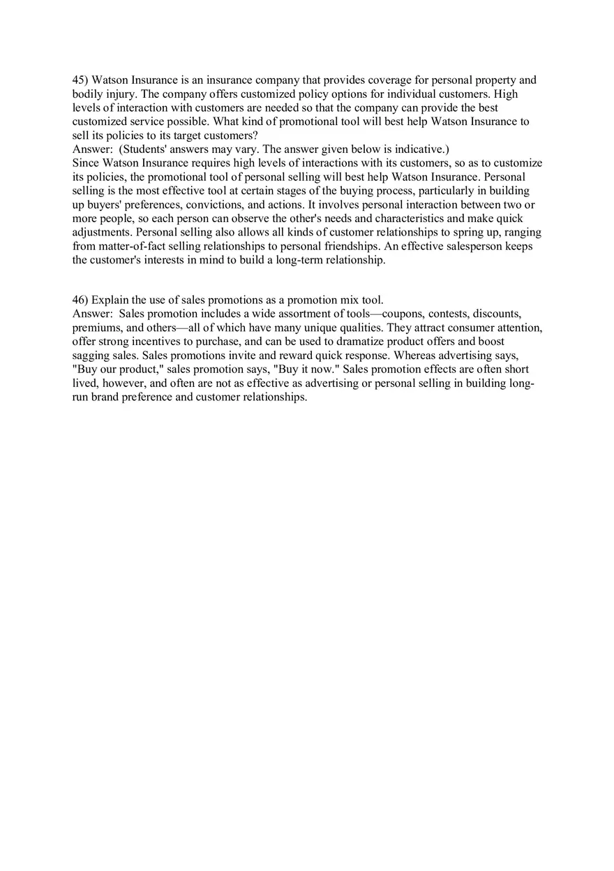 Engaging Consumers and Communicating Customer Value Answers Part 2 - Page 5