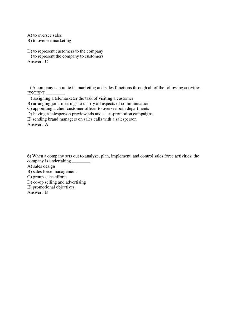 Personal Selling and Sales Promotion with Answers Part 1 - Page 2