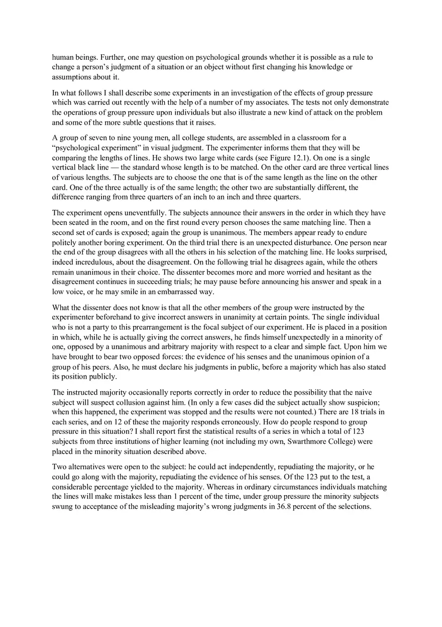 Opinions and Social Pressure - Conformity Study Guide Part 1 - Page 2