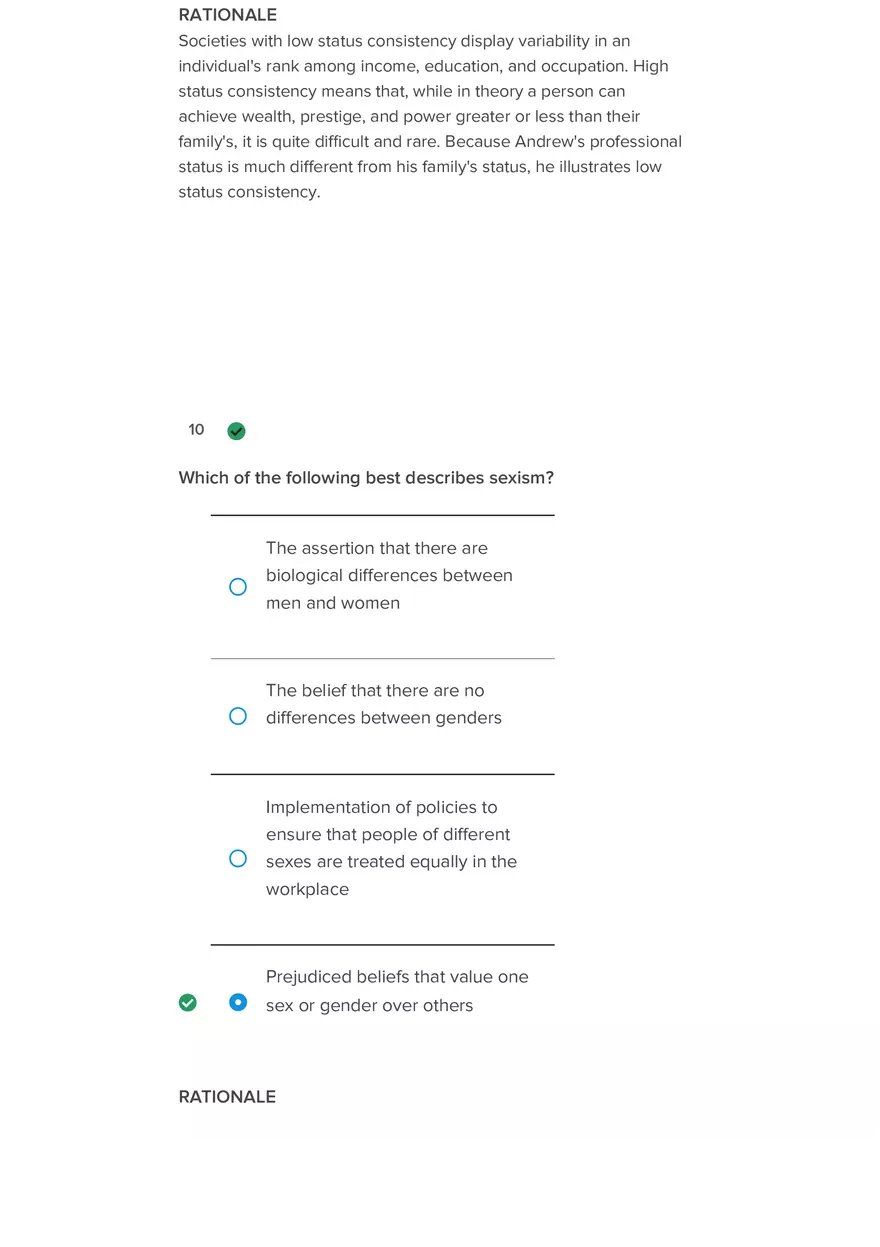 Which Statement is True of Social Stratiﬁcation Practice Material - Page 15