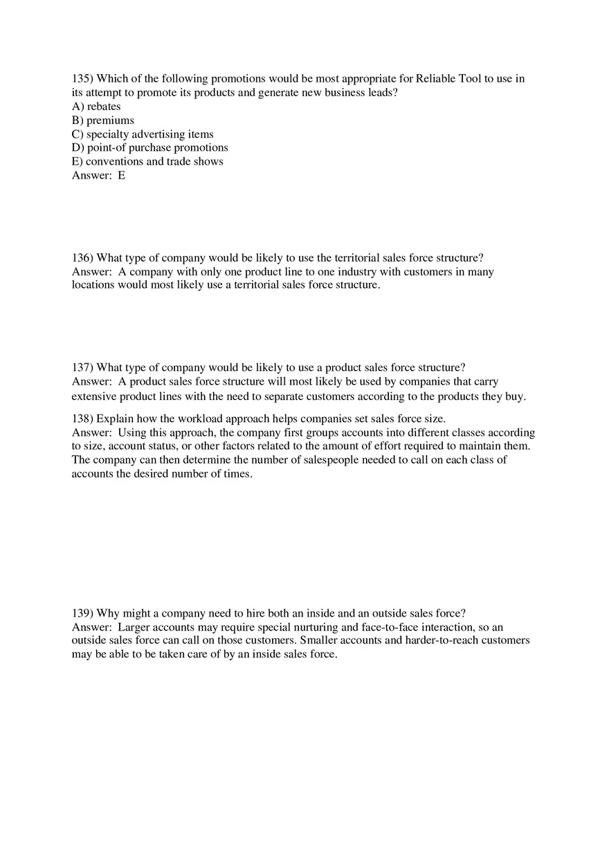 Personal Selling and Sales Promotion with Answers Part 4 - Page 11