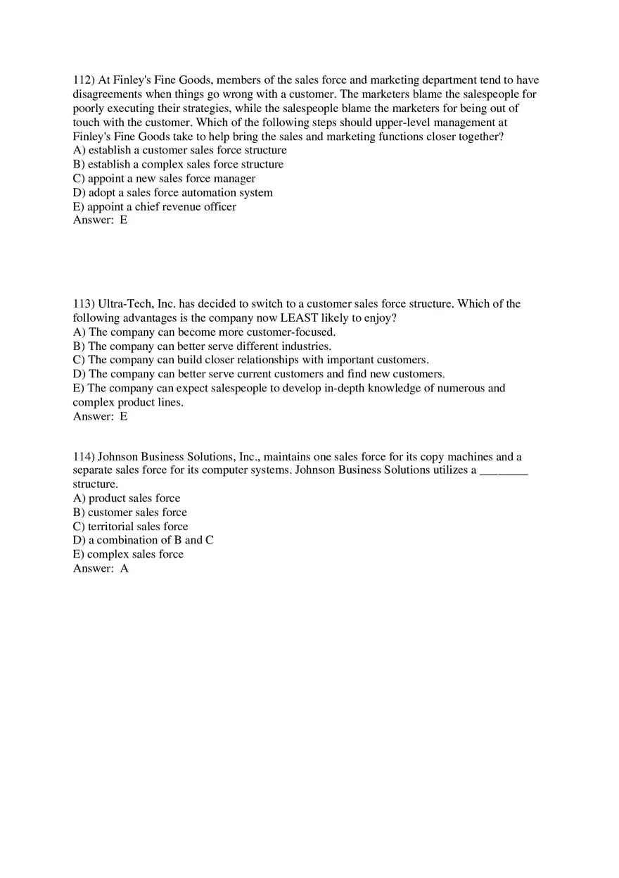 Personal Selling and Sales Promotion with Answers Part 4 - Page 1