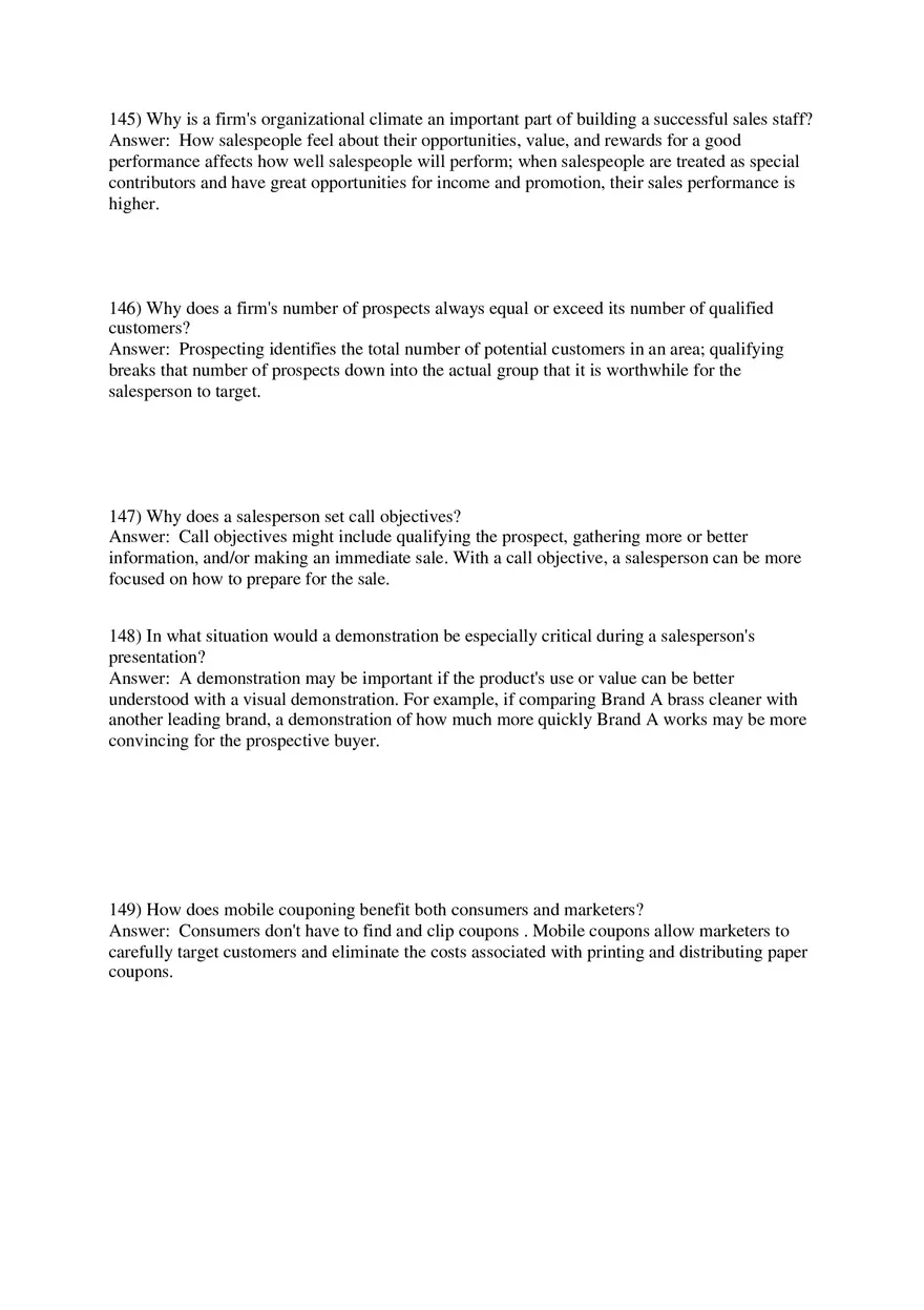 Personal Selling and Sales Promotion with Answers Part 4 - Page 3